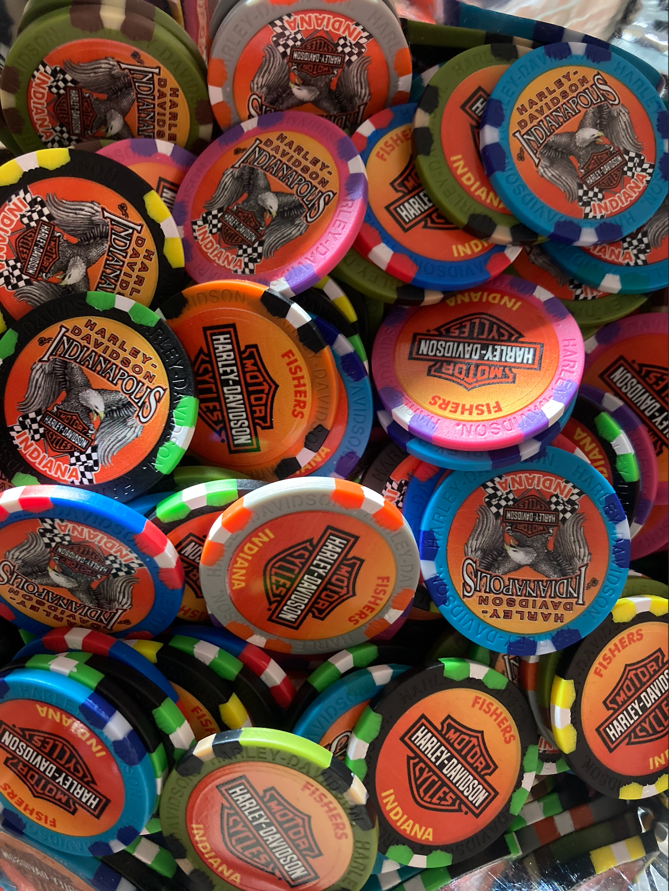 Assorted H-D of Indy Collectible Poker Chips